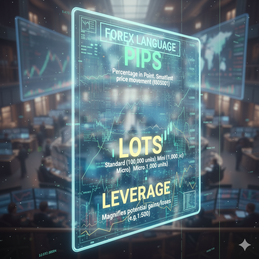 lots, leverage, pips